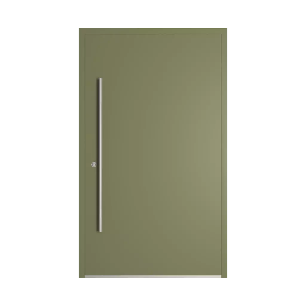 RAL 6013 Reed green entry-doors models-of-door-fillings dindecor 6005-pvc  