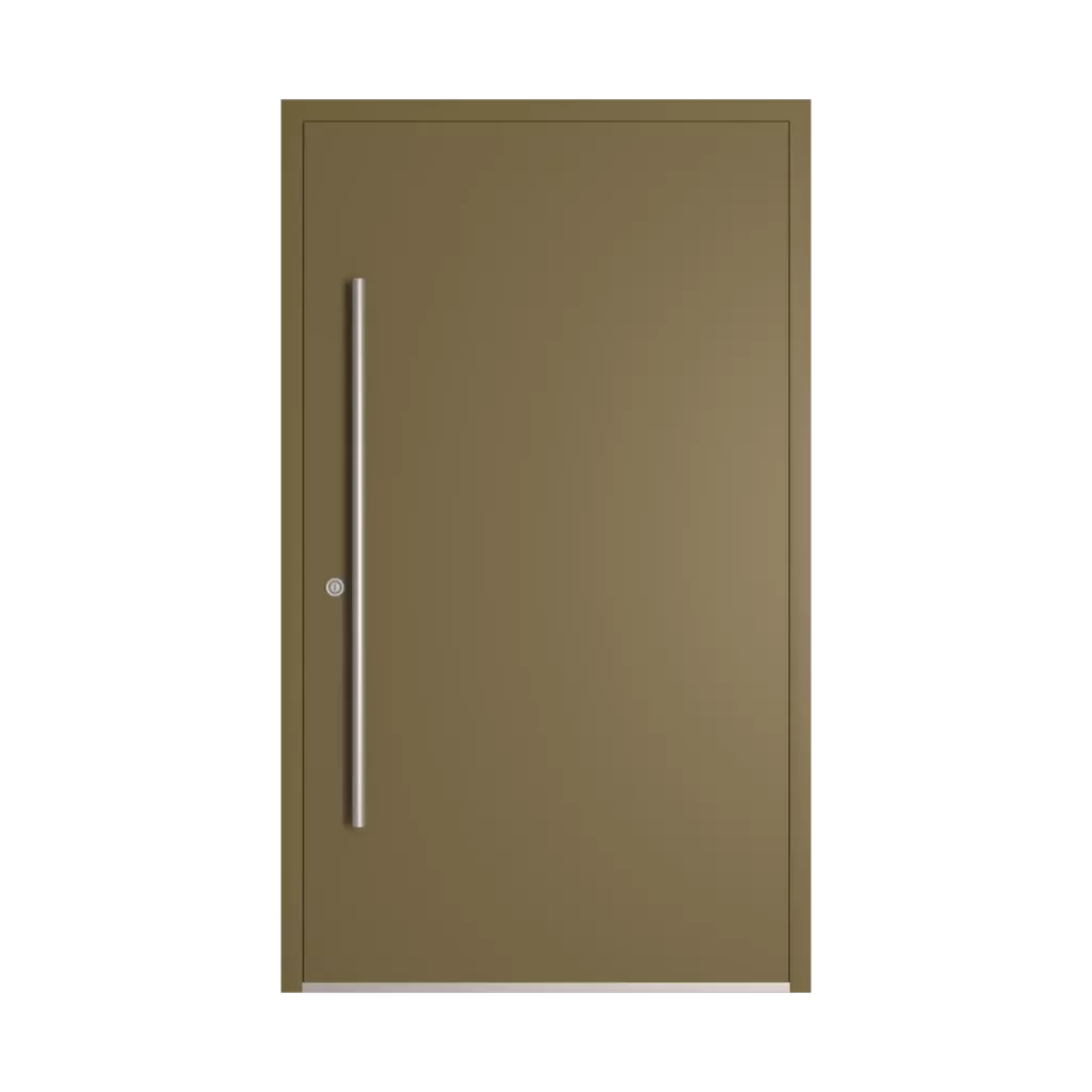 RAL 7008 Khaki grey entry-doors models-of-door-fillings dindecor 6002-black-pvc  
