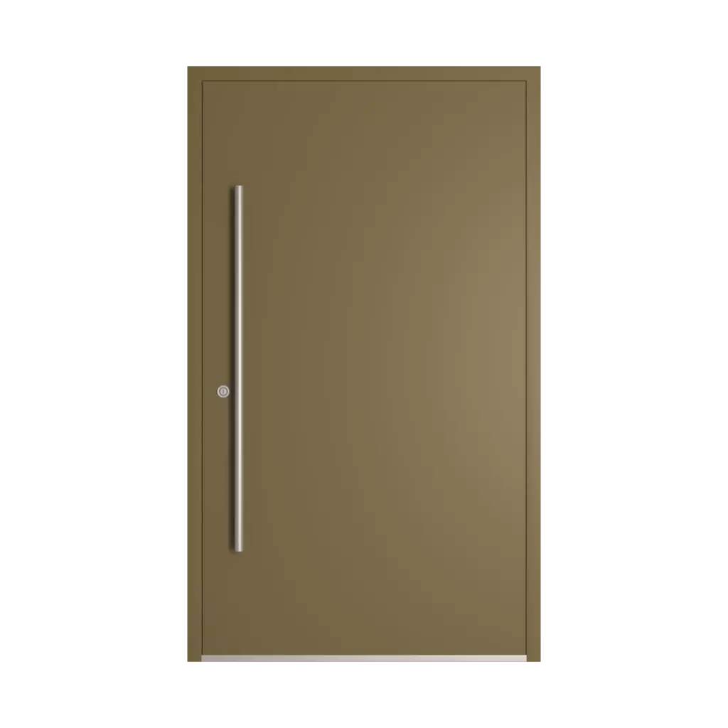 RAL 7008 Khaki grey entry-doors models-of-door-fillings dindecor 6124-pwz  