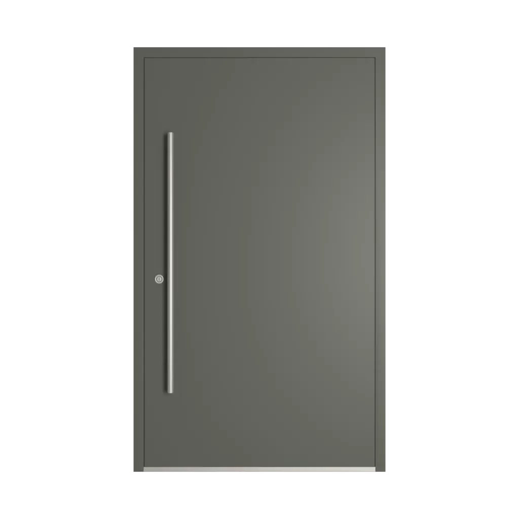 RAL 7009 Green grey entry-doors models-of-door-fillings dindecor 1701-pvc  