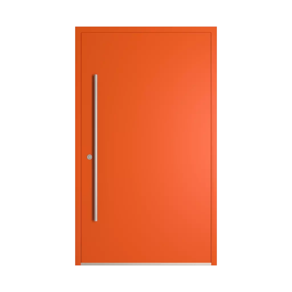 RAL 2009 Traffic orange entry-doors models-of-door-fillings dindecor 6013-pvc-black  