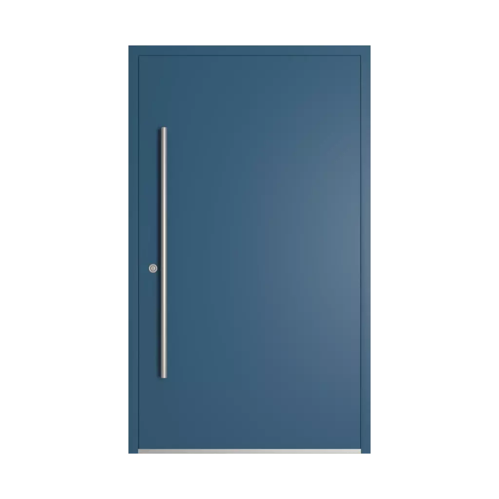 RAL 5009 Azure blue entry-doors models-of-door-fillings dindecor 6008-pvc  