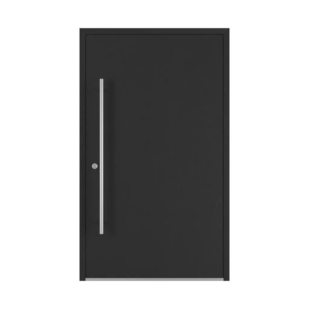Jet black aludec entry-doors models-of-door-fillings dindecor 6013-pvc-black  