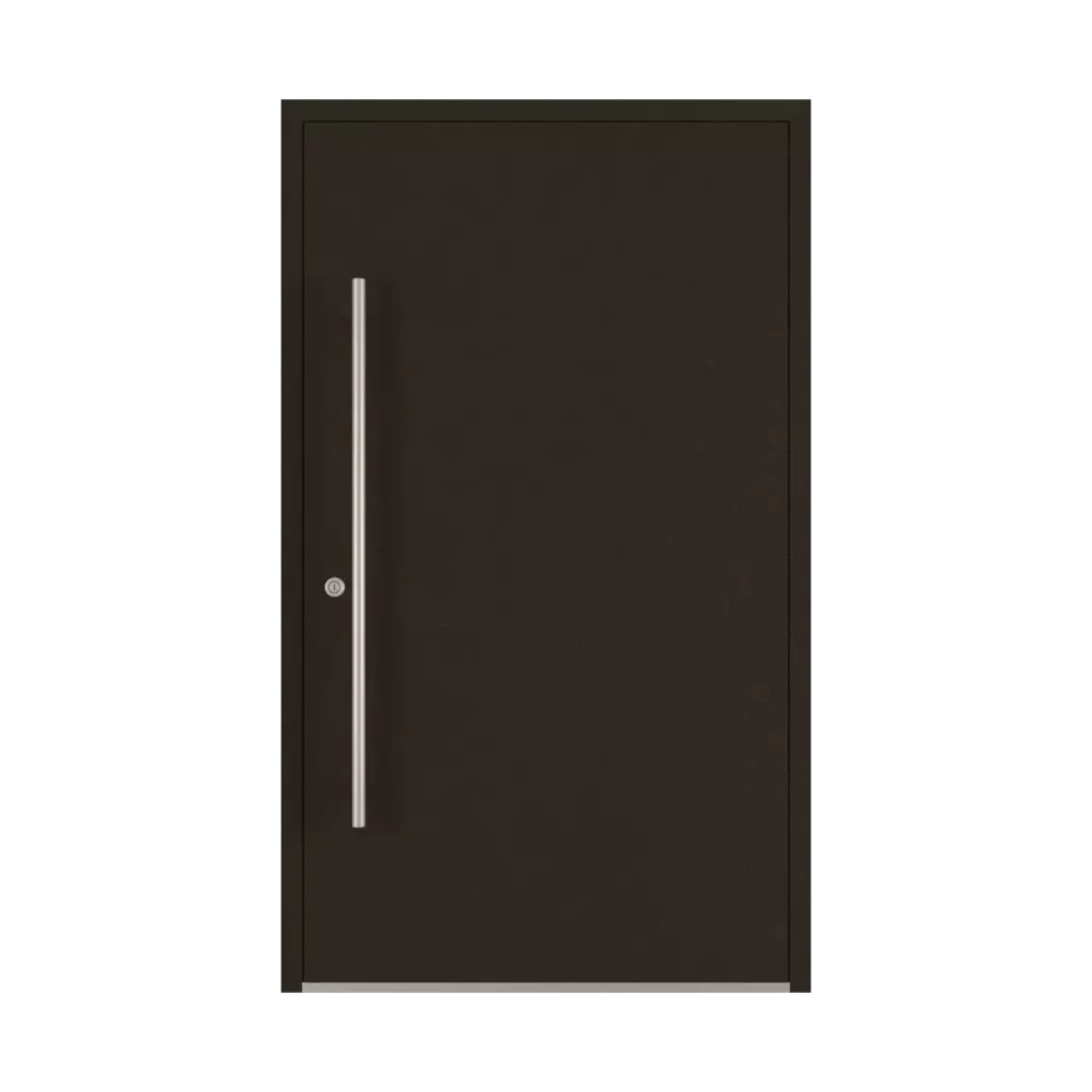 Dark brown matt entry-doors models-of-door-fillings dindecor 6030-pvc  