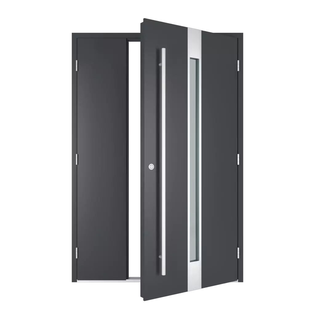 The right one opens outwards entry-doors models-of-door-fillings dindecor sl01  