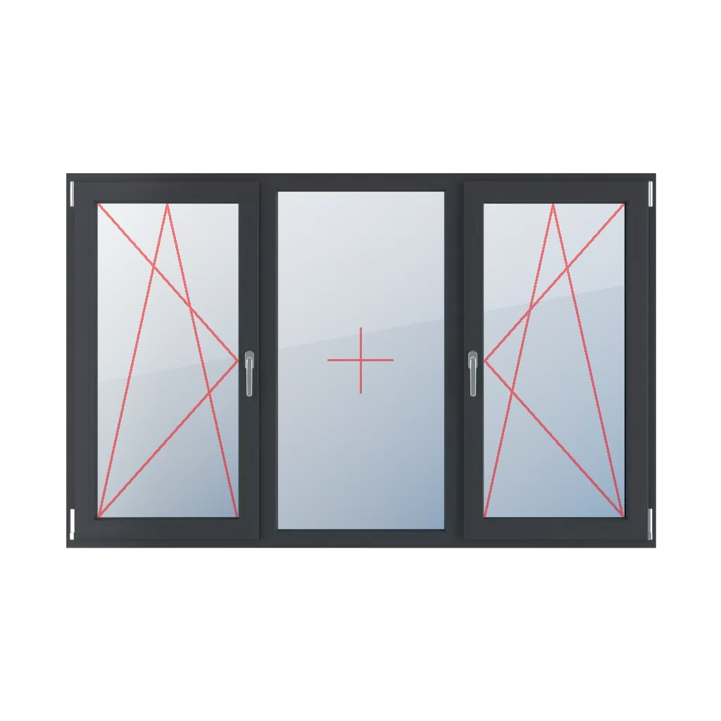 Tilt & turn left, fixed glazing in the frame, turn & tilt right windows types-of-windows triple-leaf symmetrical-division-horizontally-33-33-33  