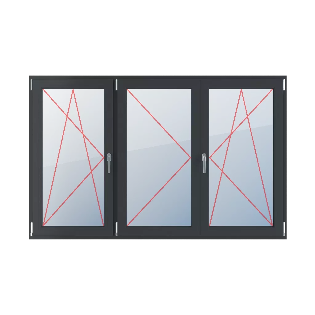 Left turn-tilt, movable mullion, left turn, right turn-tilt windows types-of-windows triple-leaf horizontal-symmetrical-division-33-33-33-with-a-movable-post  