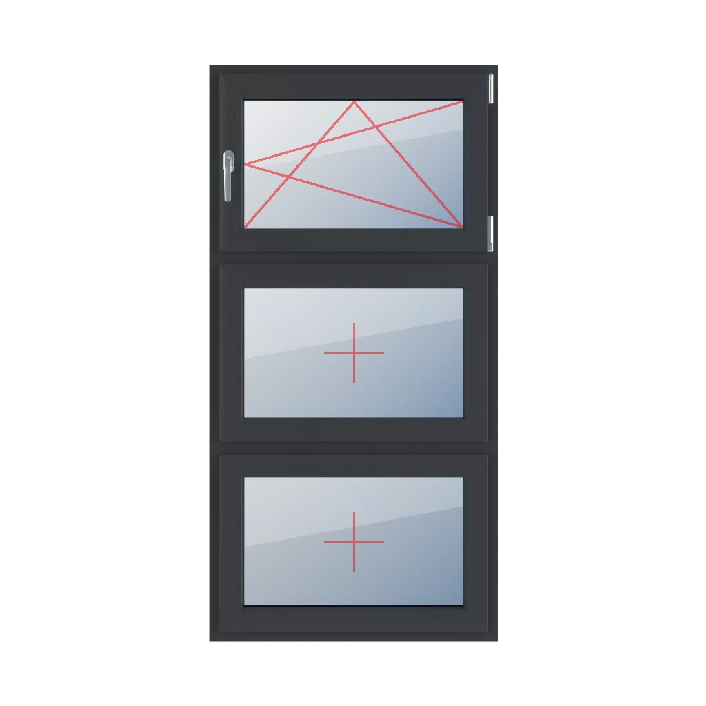 Tilt and turn right, fixed glazing in the sash windows types-of-windows triple-leaf vertical-symmetrical-division-33-33-33  