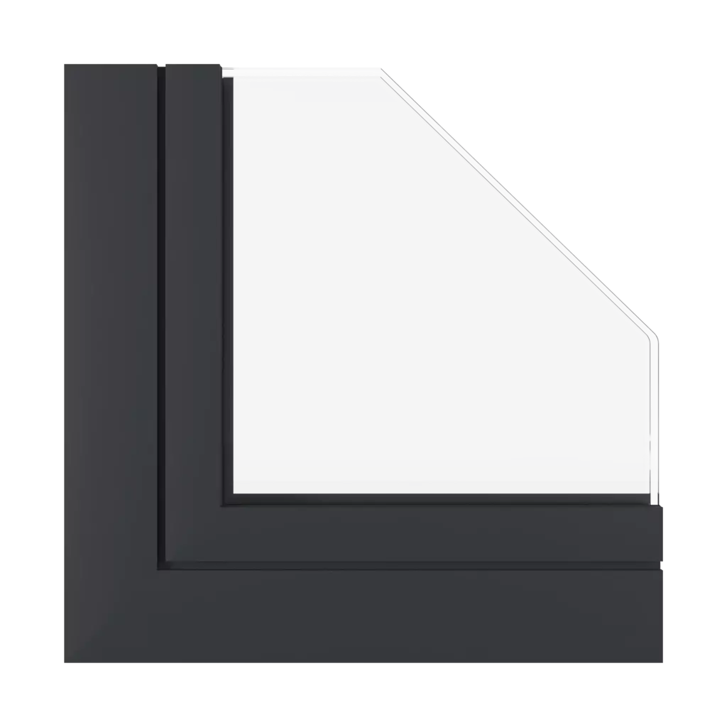 Black grey matt windows window-profiles aluprof mb-60e-ei