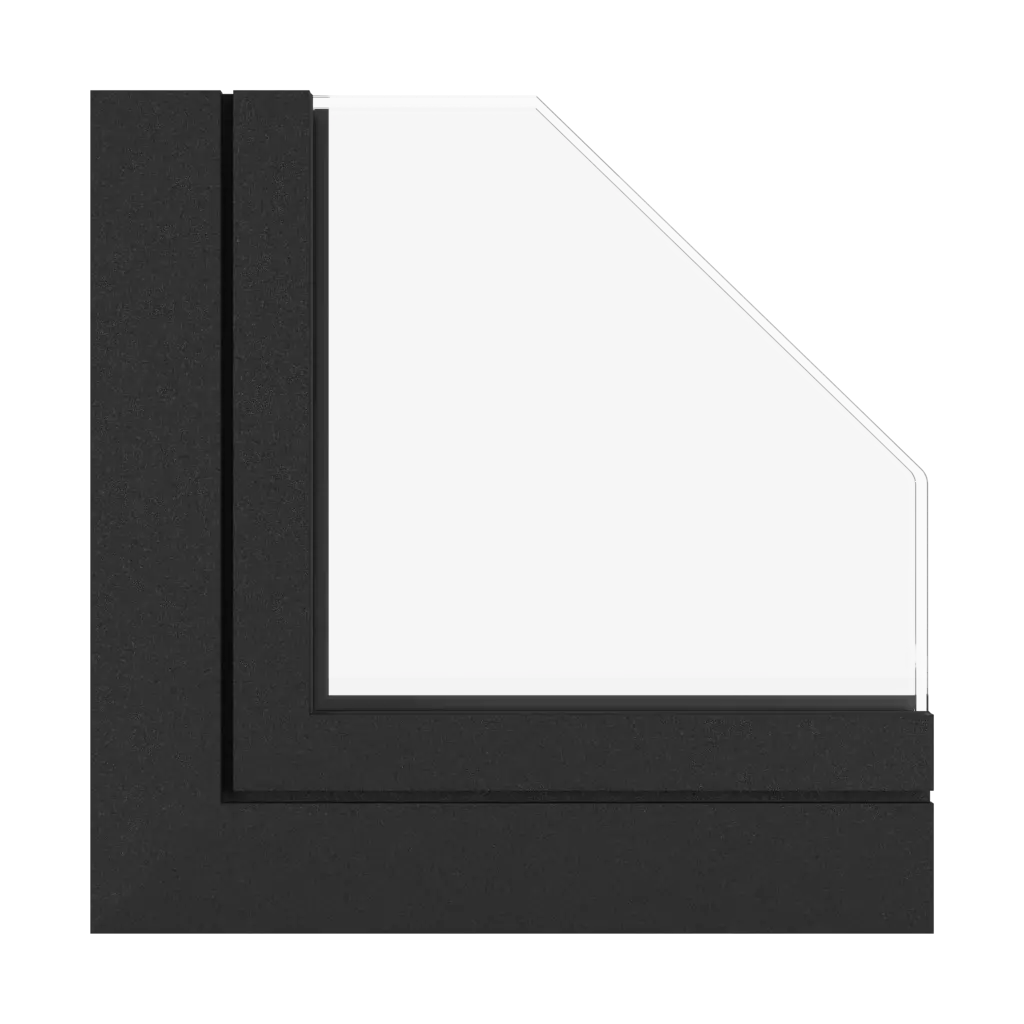 Jet black fine structure windows window-profiles aluprof mb-harmony-office
