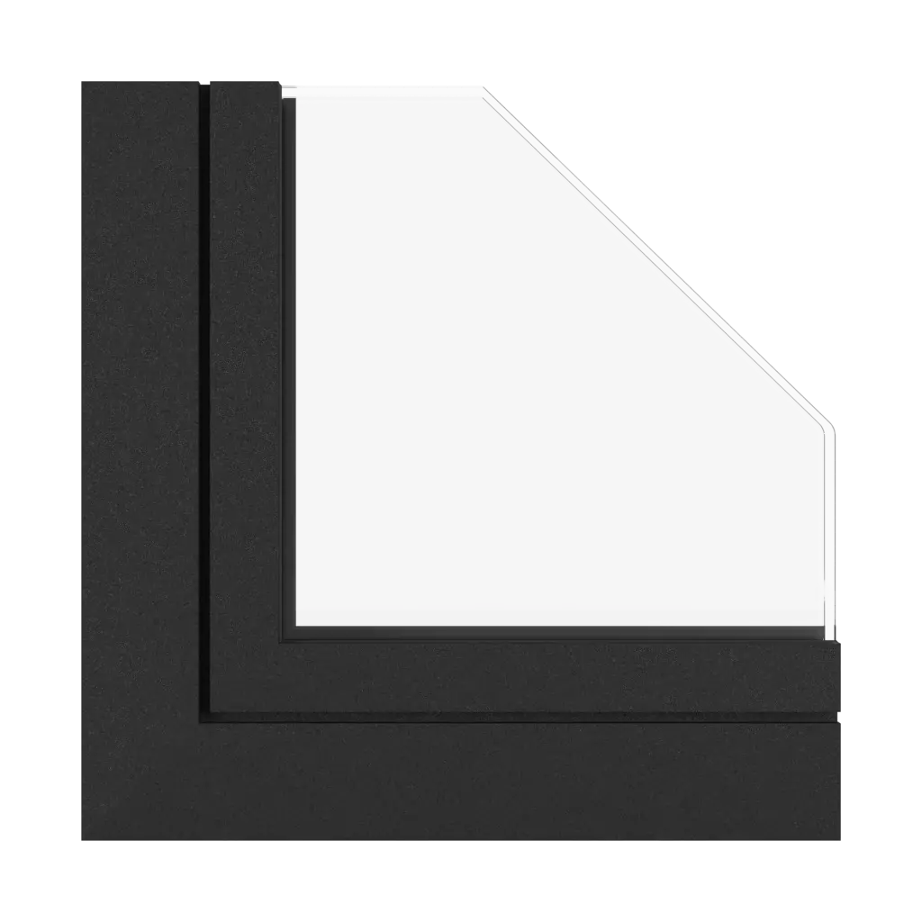 Jet black fine structure windows window-profiles aluprof mb-sr50n-efekt