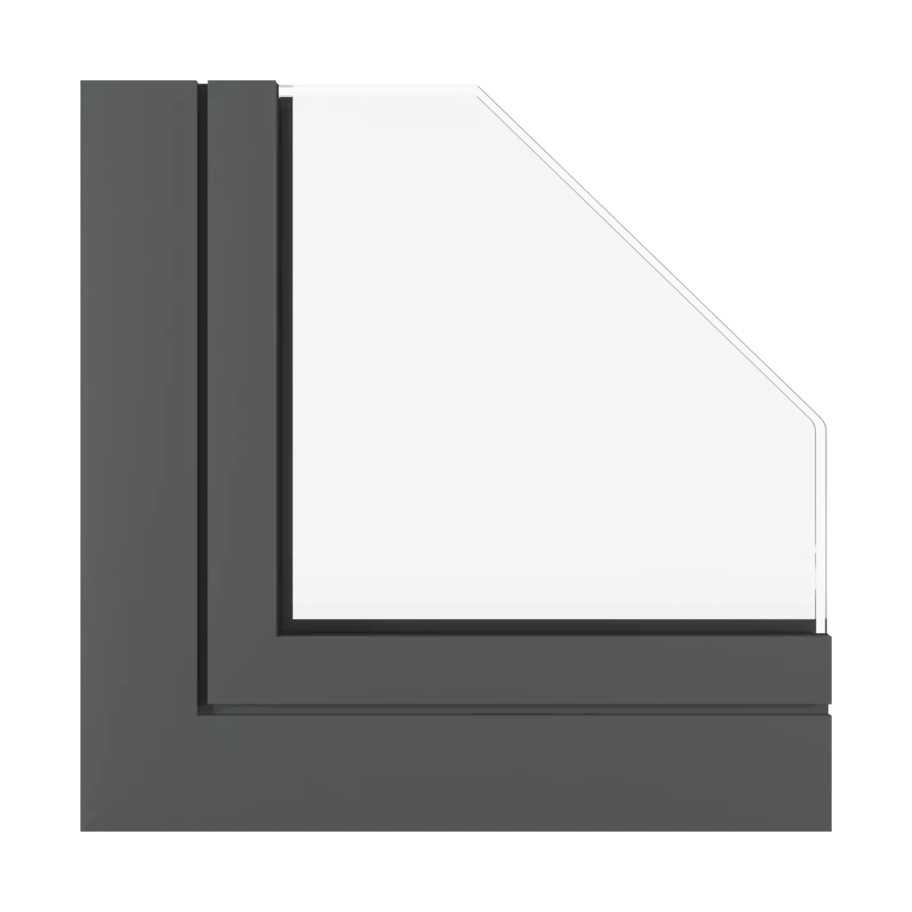 Dark gray matt windows window-profiles aluprof mb-sr50n-efekt