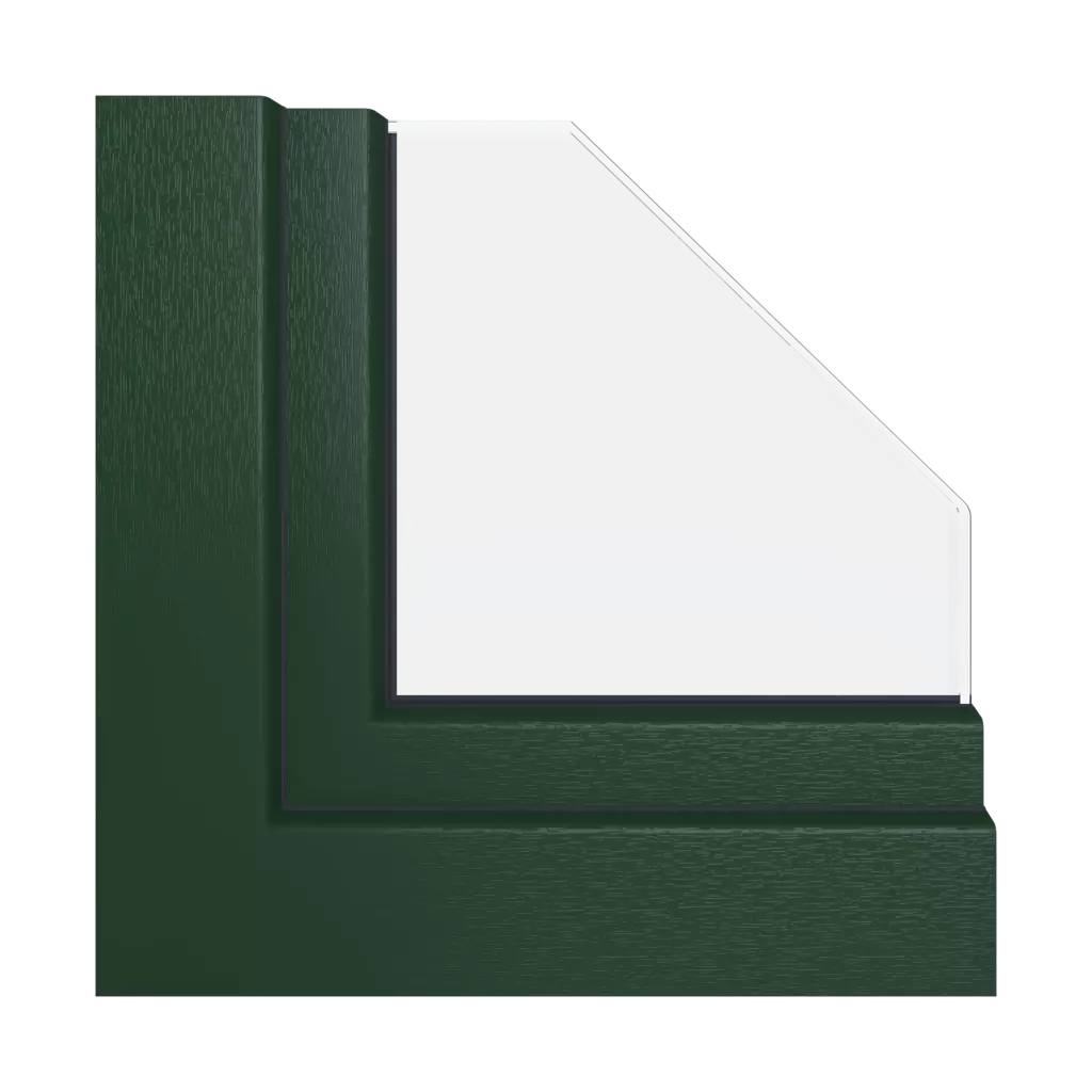 Dark green windows window-profiles aluplast ideal-8000