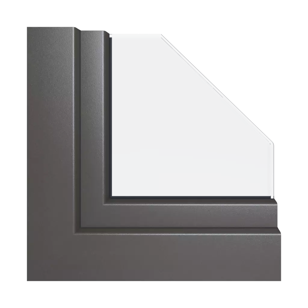 Umber gray aludec windows window-profiles aluplast ideal-8000