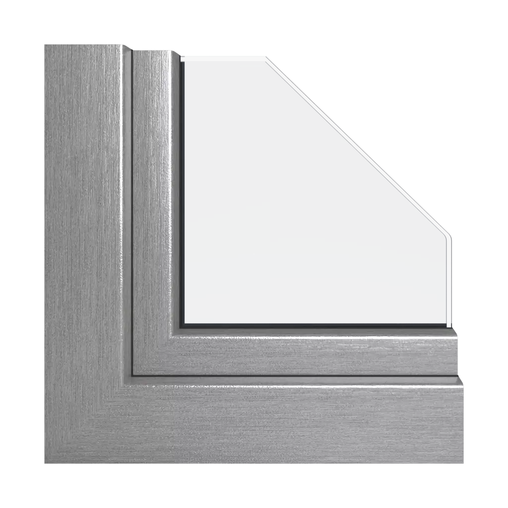 Brushed aluminum windows window-profiles schuco corona-si-82
