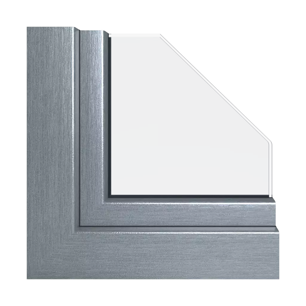 Metallic silver windows window-profiles schuco corona-si-82