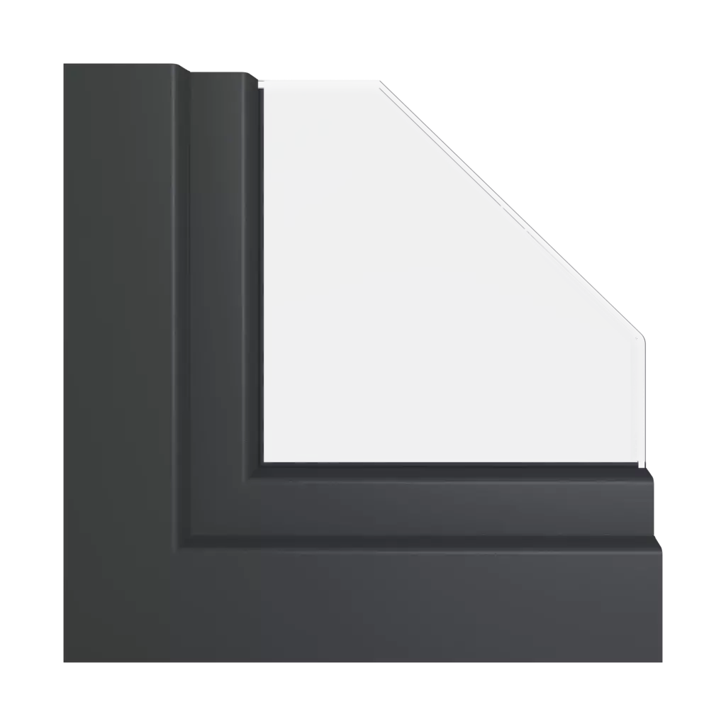 Black-gray smooth RAL 7021 windows window-profiles gealan hst-s-9000