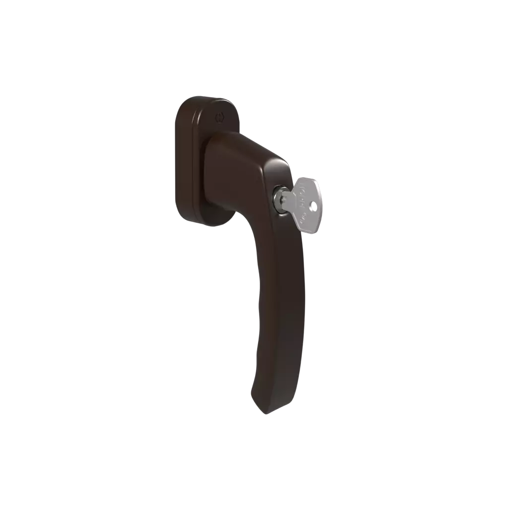 Brown Luxembourg door handle with key windows window-accessories handles luxembourg with-a-key 