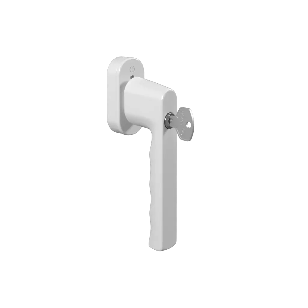 Door handle with key Hamburg white products wooden-windows    