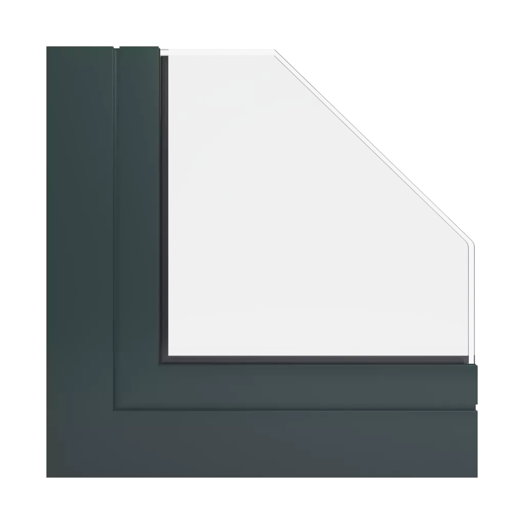 RAL 6012 Black green windows window-profiles aluprof mb-86-st