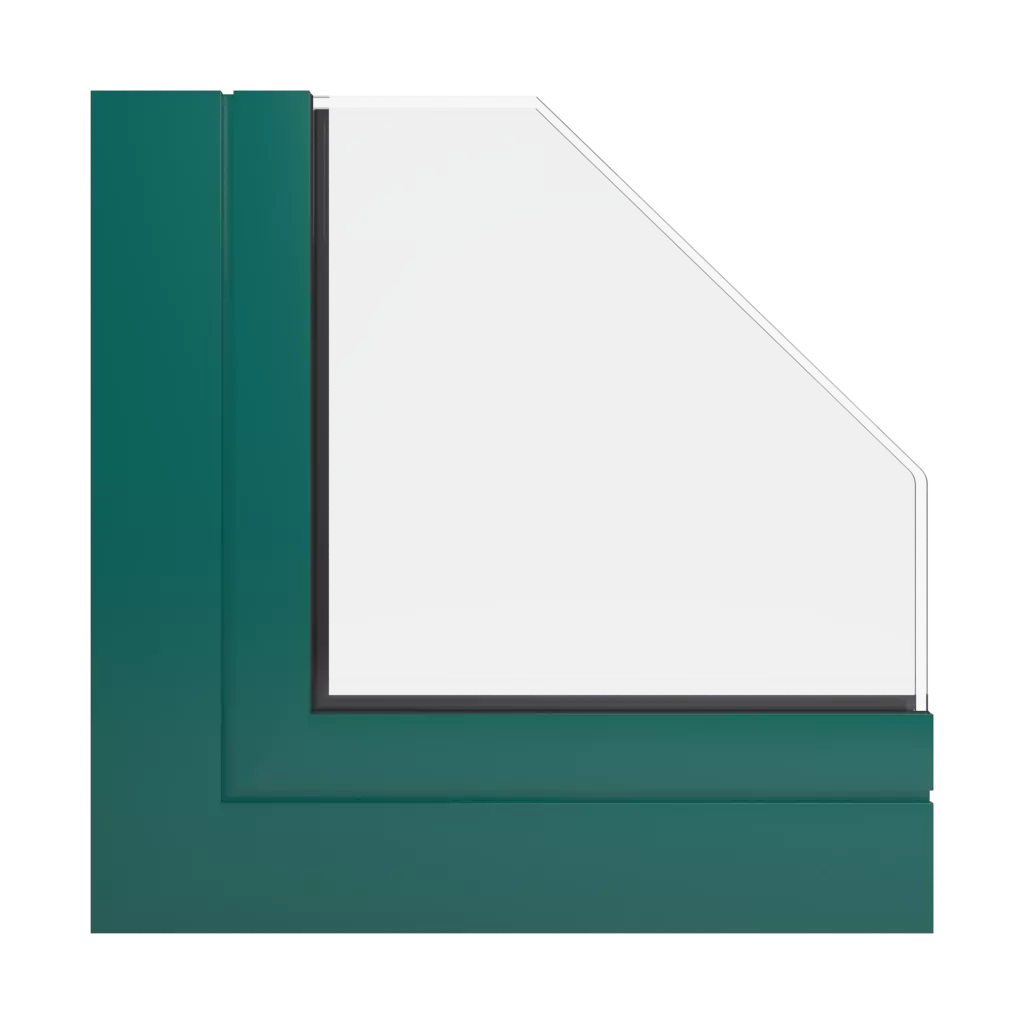 RAL 6026 opal green windows window-profiles aluprof mb-77-hs