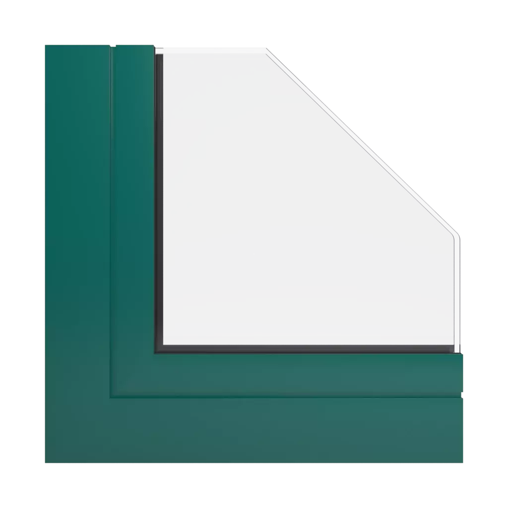 RAL 6026 opal green windows window-profiles aluprof mb-86-st