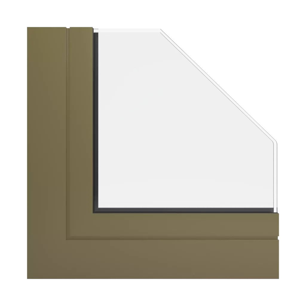 RAL 7008 Khaki grey windows window-profiles aluprof mb-86-si
