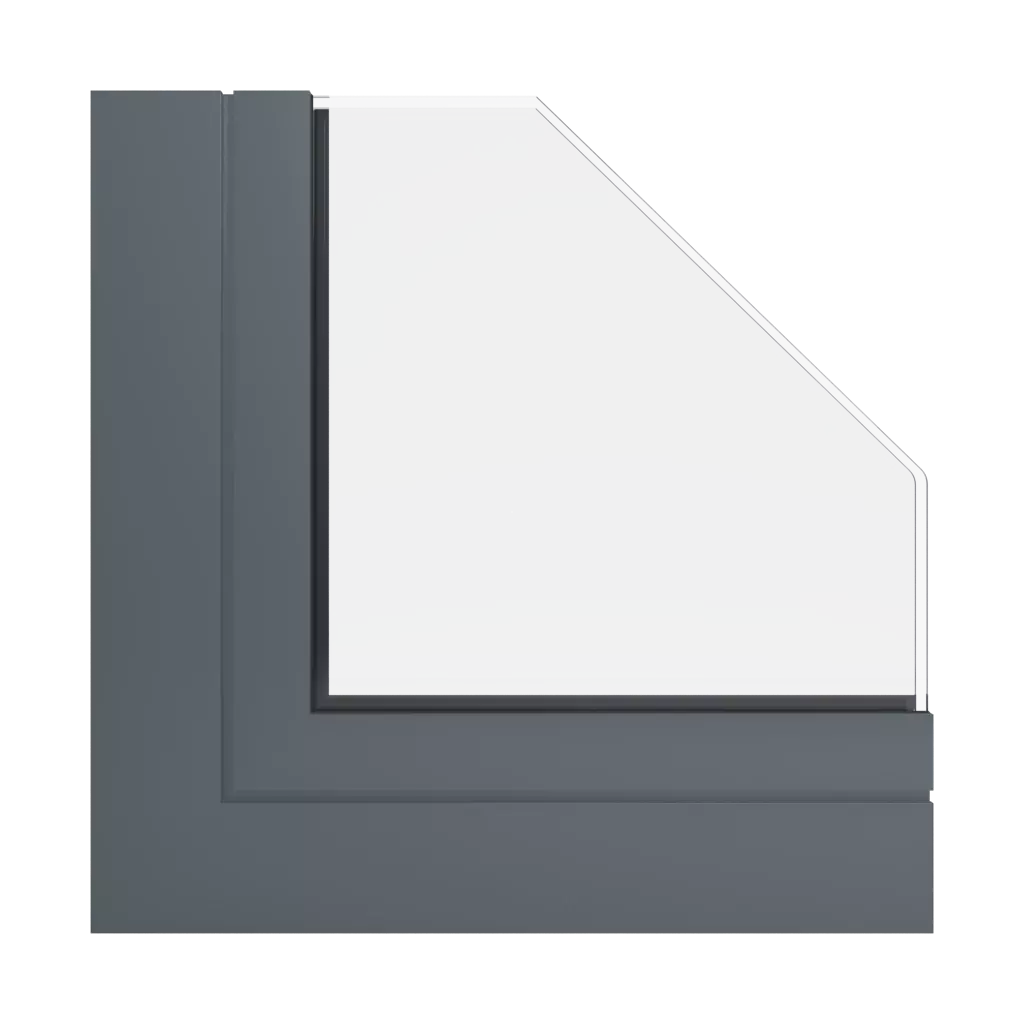 RAL 7011 Iron grey windows window-profiles aluprof mb-86-fold-line-hd