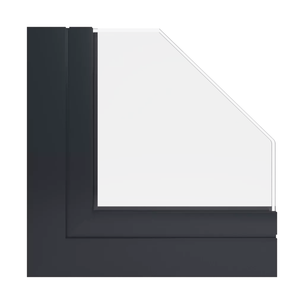 RAL 9011 Graphite black windows window-profiles aluprof mb-86-st